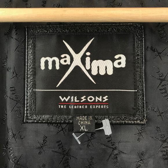 Wilsons Leather Maxima Black Leather Belted Jacket XL - Picture 4 of 11